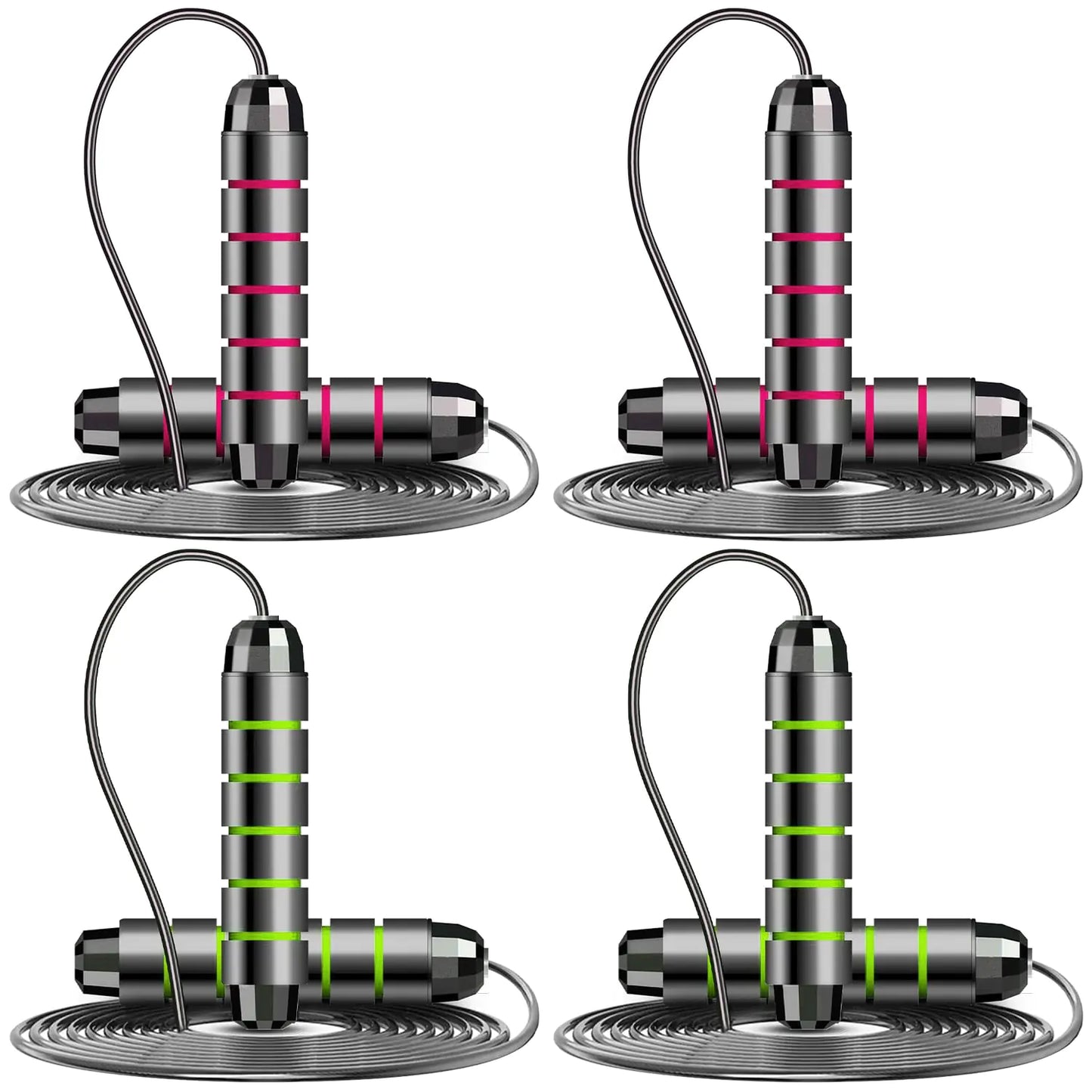 ZCKWENDA 4 pack Jump Rope Skipping Rope for Rope Skipping Speed Jump Rope for Exercise(green+red)
