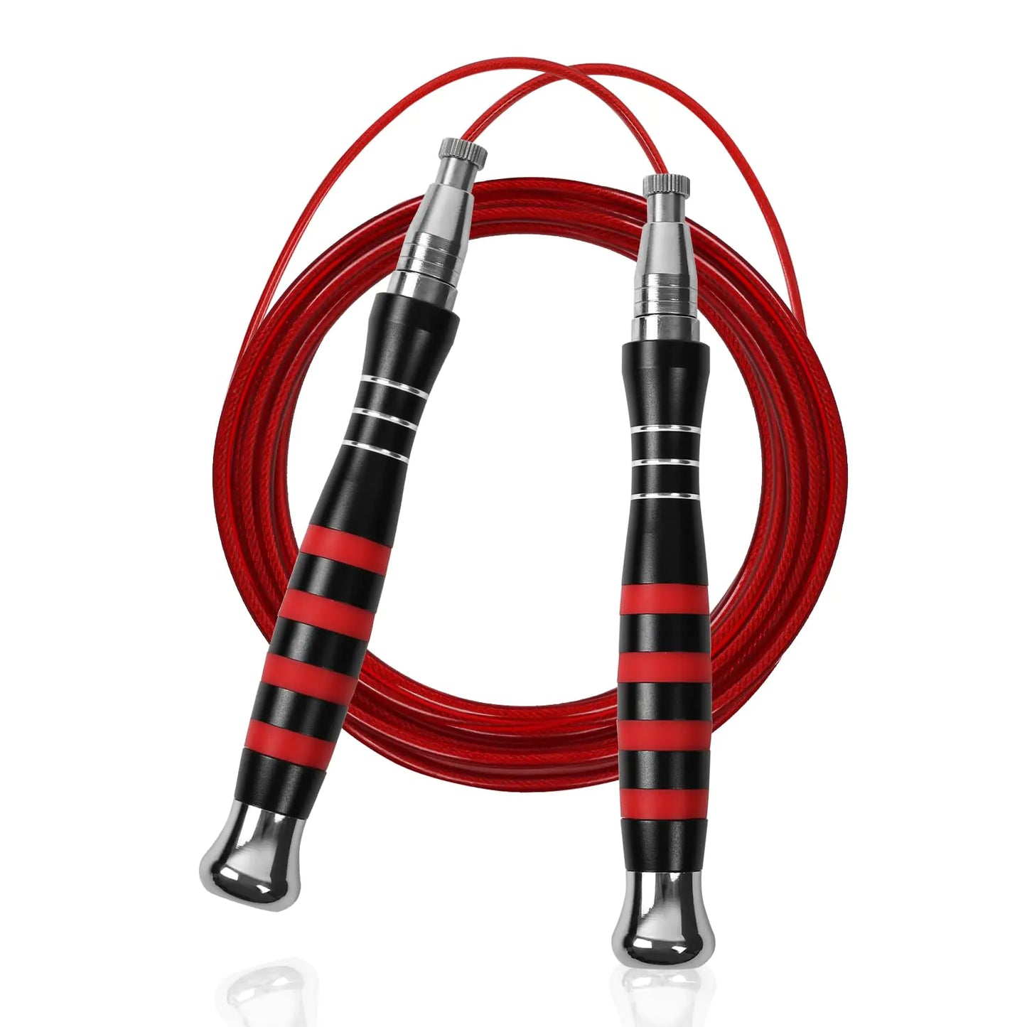Huhloch Speed Jump Rope - Jump Rope for Men with Self Locking No Screw Design 360 Degree Fast Rotation Non Slip Silicone Texture Weighted Jump Rope Includes 2 Speed Ropes Easy Setup 2 Handles Portable Fitness Jump Ropes for Boxing